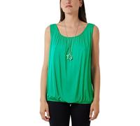 Bubble Hem Vest Women's Vests Sleeveless Bubble Hem Top Ladies Straps Vest Pleated Scoop Neck Elasticated Stretch Hem Summer Jersey Tank Top Loose fit Jade Green 16-18