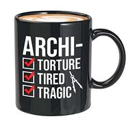 Bubble Hugs Architect Mug Black 11oz Mug Black 11oz - Archi Tired Tragic - Architect Building Designer Gothic Cathedral Coaster Stone Architecture Student