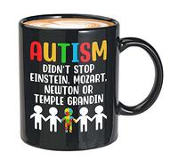 Bubble Hugs Autism Awareness Coffee Mug 11oz Black - Autism didn't Stop - Advocate Support Acceptance Autistic Neurodiversity Humanity Unity Kindness Empathy