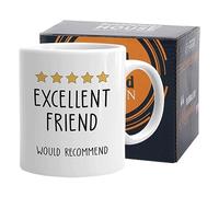 Bubble Hugs Excellent Friend Would Recommend Mug White 11oz - Friendship, Bestie Rating, Funny Review, Sister in Law, Sister Siblings, Sister's Tribe