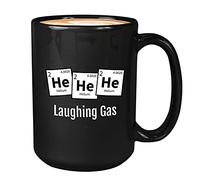 Bubble Hugs Funny Sarcasm Coffee Mug 15oz Black - Laughing Gas - Funny Chemistry Teacher Fart Joke Stinky Gas Humor Chemist Teacher