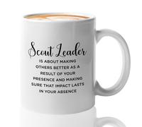 Bubble Hugs Leadership Mug 11oz White - Scout Leader Making Others Better - Leader Boss Mentor Promotion Principal Ceo Director Supervisor Executive Gift