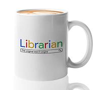 Bubble Hugs Librarian Coffee Mug 11oz White - Librarian The Original Search Engine - Bookworm Booklover Quotes Reader Book Author Writer Bibliophile Scholar Book Nerd