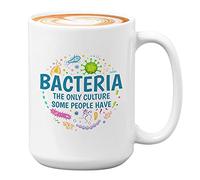 Bubble Hugs Microbiology Coffee Mug 15oz White - Bacteria The Only Culture - Funny Microbiologist Bacteria Microbe Organism Telescope