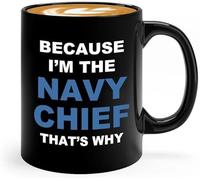 Bubble Hugs Navy Chief Coffee Mug 11oz Black - Navy Chief That's Why - Navy Chief Gift Navy Master Chief Navy Chief Petty Officer Gifts Navy Chief Anchor Retired Navy Chief