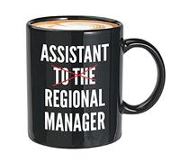 Bubble Hugs New Job Coffee Mug - Assistant To The Regional Manager - Inside Joke Coworker Promotion Workaholic Good Start Well Done Congrats 11oz Black