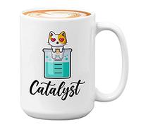 Bubble Hugs Scientist Coffee Mug 15oz White - Catalyst - Science Research Researcher Chem Physics Biology Lab Student College Funny Pun Cat Lover