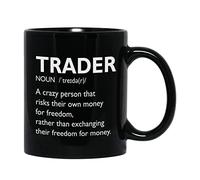 Bubble Hugs Stock Market Coffee Mug - Trader Definition Crazy Person - Day Trader Brokers Financial Adviser Investor Office Saving Investing Trading Planner 11 oz Black