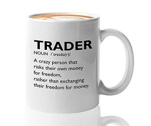 Bubble Hugs Stock Market Coffee Mug - Trader Definition Crazy Person - Day Trader Brokers Financial Adviser Investor Office Saving Investing Trading Planner 11oz White