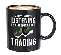 Bubble Hugs Stock Trader Coffee Mug - Sorry I Wasnt - Investment Stock Market Traders Brokers Financial Adviser 11oz Black