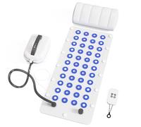 Bubble Jet Spa Mat - 6 Gear Remote Control, Multi-Colour Lighting Effects, Inflatable Head Pillow, Anti-Slip Bottom, 110cm Full Body Massage for Muscle Tension Relief