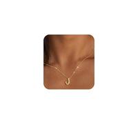 Bubble Letter Necklace Gold Initial Necklaces for Women Trendy Chunky Charm Pendant Necklaces Gold Jewelry Birthday Gifts for Women Teen Her Mom Grandma Wife Sister J, Large, Gold Plated, No Gemstone