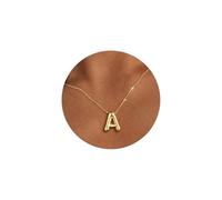 Bubble Letter Necklace Gold Initial Necklaces for Women Trendy Chunky Charm Pendant Necklaces Gold Jewelry Birthday Gifts for Women Teen Her Mom Grandma Wife Sister A, Large, Gold Plated, No Gemstone