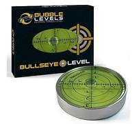 Bubble Levels | Large Aluminium Precision Bullseye Spirit Level | 60mm Diameter, Degrees, Circular, Surface Level - Metal Housing, Bulls Eye Level for Caravans (Supplied in a Gift Box)