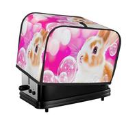 Bubble Little Rabbit Toaster Cover 2 Slice Kitchen Small Appliance Covers With Pockets Dust And Fingerprint Protectio
