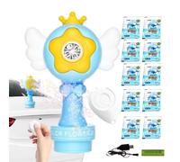 Bubble Machine - 14x23cm Rechargeable LED Battery Operated Bubble Maker With Foam Sprinkler Lights, Car Roof Hood Decorative Bubbles Toy For Kids Party Garden Pool