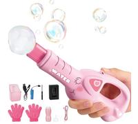 Bubble Machine - 23cm Bubble Maker, ABS Electric Toy, Rechargeable Light Music Automatic Blower Creating Effects For Kids Families Parties Beach Stage Performances Indoor Outdoor Fun