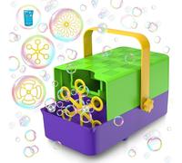 Bubble Machine, 3 in 1 Bubble Maker for Kids - 3 Replaceable Wands & 2 Speeds Control, Operated by Plug-in or Batteries, Bubble Toys for Outdoor Indoor Party, Wedding