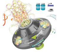 Bubble Machine, Automatic Bubble Machine - Light Up Automatic Bubble Toys, Flying Saucer Bubble Machine for Pool, Beach, Party, Yard