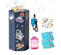 Bubble Machine - Automatic Bubble Maker Toy | USB Rechargeable Design, Includes Bubbles Solution And Astronaut Stickers | Portable Outdoor Toy For Boys Girls