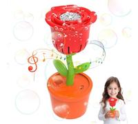 Bubble Machine Battery Operated Bubble Machine Automatic Bubble Machine Rose Theme Bubble Machine with Color Changing LED Lights, 2 Bubble Solutions, Portable Bubble Toys