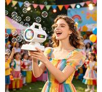 Bubble Machine Battery Powered Portable Maker With RGB Led Light | Wedding Bubble Machine for Party Birthday Wedding Outdoor Backyard Summer Pool Bathroom G