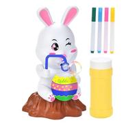 Bubble Machine, Blower with Rabbit and Egg Design | Waterproof Bunny Bubble Machine with Music, Lights and DIY Painting, for Children's Parties, Birthdays, Weddings Indoors