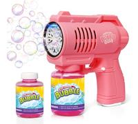 Bubble Machine Bubble Gun For Kids Silent Automatic 10 Hole with LED Bubbles Making Toy，Bubble Toys 10000+ Rich Bubbles Per Minute with 130ml Bubble Solution for Kids Birthday Party Wedding Gift