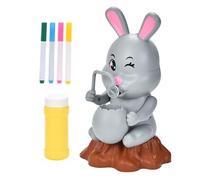 Bubble Machine | Cute Bunny Design Blower Play Toy - DIY Painting Easter Bunny Bubble Machine - for Kids Outdoor Activities Birthday Wedding Easter Party Favors Basket Stuffers