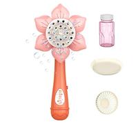 Bubble Machine for Kid Bubbles Wand Sunflower Bubble Blower Wand 23 Holes Maker Toy for Kid Summer Toy with Battery Red