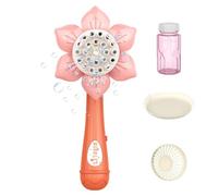 Bubble Machine for Kid Bubbles Wand Sunflower Bubble Blower Wand 23 Holes Maker Toy for Kid Summer Toy with Battery Red