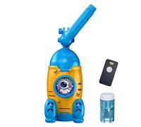 Bubble Machine For Kids - Automatic Rocket Shaped Maker With Light | Bike Riding Clip Attachment | 28x8.9x8.1cm Size + Remote Control | Durable ABS Material - For Party & Garden