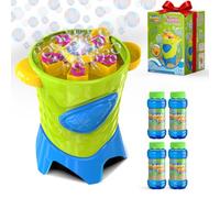 Bubble Machine for Kids,Automatic Tiny Typhoon Bubble Maker Gun Garden Toys | 20000 Bubbles per Minute,with 4*2 oz Solution, Toys for 3 Year Old Girls,Party & Birthday Gift,Outdoor Fun