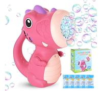 Bubble Machine for Kids - Dinosaur Automatic Bubble Machine with Lights, 5000+ Bubbles per Minute, Bubble Maker for Kids with Bubble Solution, Bubble Toy for Birthday Party, Festivals