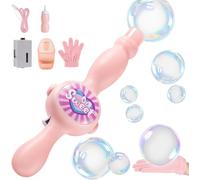 Bubble Machine for Kids, Elastic Bubble Fog Wand,Fog Bubble Machine,Bubble Machine,Fun Science Experiments, Kids Toys, Parent-Child Interaction (Pink)