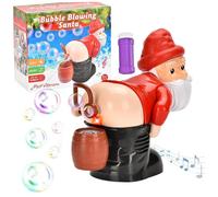 Bubble Machine for Kids Funny Light & Music Bubble Blowing Santa with 60ml Solution & Battery Christmas Toys for Girls Boys, Red Blower Machine Blower