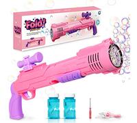 Bubble Machine Gun,10000 Age 3++ Bubbles Per Minute Rifle Bubble Gun for Kids,Silent Automatic 8 Hole with 2 Bubble Solution/Colorful Lights/Lanyard,Bubble Maker for Outdoors Activity/Wedding/Birthday Gift