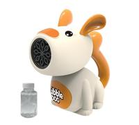 Bubble Machine, Hand Crank Blower Game, 3.74x5.91x6.69 Inches, Manual Bubbles Maker Toy, Kid Friendly Design, No Battery Required for Outdoor Parties, Family Fun, Orange and Brown