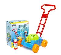 Bubble Machine/Lawn Mower with Bubble Solution to Create Giant Balloons - Battery Operated Garden Toy and Outdoor Equipment for Children and Kids Aged Above 5