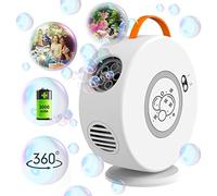 Bubble Machine, Portable Rechargeable Bubble Maker Toy for Kids, 90°/360°Rotating, 500ml Automatic Bubble Blower for 3 4 5 6 Year Old Toddlers Girls Boys Gifts, Outdoor Party Wedding Birthday Toys