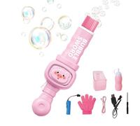 Bubble Machine - Rechargeable Electric Fog Toy | Light Music Bubble Maker | Colorful Wand With Built In Sound Effectsfor Kids Parties Beach Summer