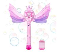 Bubble Machine Wand | Angel Wings Bubble Blower Wand | Automatic Foam Blower Musical Glow for Child Youth Birthday Party Wedding Garden Outdoor