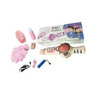 Bubble Machine Wand,Interactive Kids Fog Bubble Machine,Rechargeable Automatic Electric Bubble Machine,Colorful Lights & Music, Bubble Fog Game for Parties, Beaches