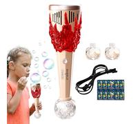 Bubble Machine Wand - Lights-Up Handheld Torch Bubble Blowing Machine & Maker - Portable Automatic Buble Blower For Easter, Kids Boys Girls, Birthday Party, New Year