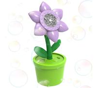 Bubble Machine with Light Flower Bubble Machine | Automatic Bubble Toy Shape | Portable Battery Fan Toy for Ages 3+ Includes 2 Refill Bottles