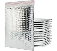 Bubble Mailer 50 Pack, Metallic Foil Bubble Mailers, Waterproof Self Seal Adhesive Shipping Bags, Cushioning Padded Envelopes for Shipping, Mailing, Packaging, Bulk Product (260x350mm, Silver)