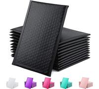 Bubble Mailer 50 Pack, Metallic Foil Bubble Mailers, Waterproof Self Seal Adhesive Shipping Bags, Cushioning Padded Envelopes for Shipping, Mailing, Packaging, Bulk Product (220x270mm, Black)