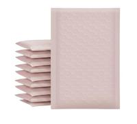 Bubble Mailers 100 Pack, Matt Foil Bubble Mailer Waterproof Self Seal Shipping Gold Silver Black or Pink, Padded Envelopes for Mailing Packaging (Matt Baby Pink, 190×230mm)