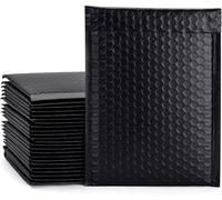 Bubble Mailers 100 Pack, Metallic Foil Bubble Mailer Waterproof Self Seal Shipping Gold Silver Black or Pink, Padded Envelopes for Mailing Packaging (Black, 120x165mm)