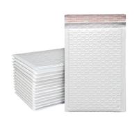 Bubble Mailers 50/100PCS Poly Bubble Mailers Padded Envelopes Self Seal Lined Waterproof Cushion Shipping Enveloper White(White-50PCS,M-15x18cm)